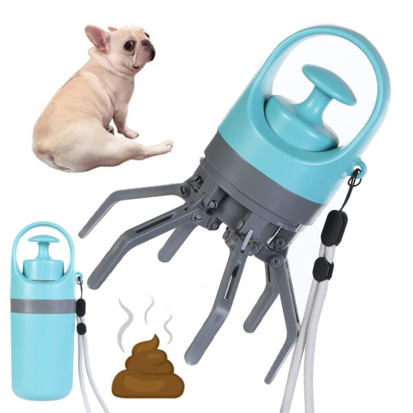 3979345b-bdd0-479f-99c0-7a0076f908dc.jpg Portable Lightweight Dog Pooper Scooper With Built-in Poop Bag Dispenser Eight-claw Shovel For Pet Toilet Picker Pet Products