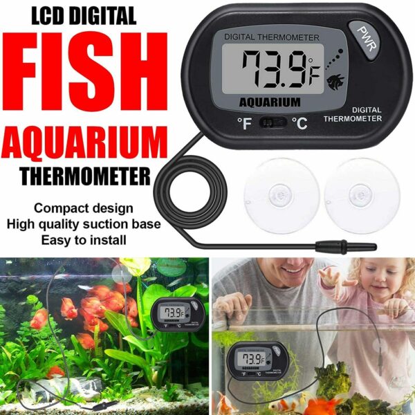 587690630 LCD Digital Aquarium Thermometer Fish Tank Water Temperature Meter Aquarium Temp Detector Fish Alarm Pet Supplies Tool Aquatic