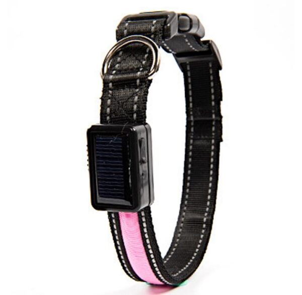 587639321 LED solar luminous collar charging flash collar Teddy luminous neck rope pet supplies dog collar accessories