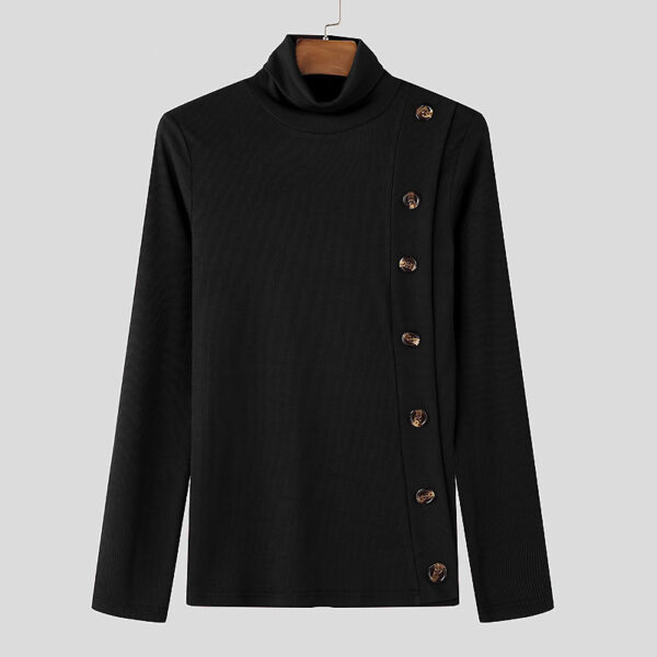 3a4e0e36-cb29-4816-ab1e-2da8732312fc.jpg European And American Men Casual Sweater Turtleneck Buttons Solid Color Long Sleeve