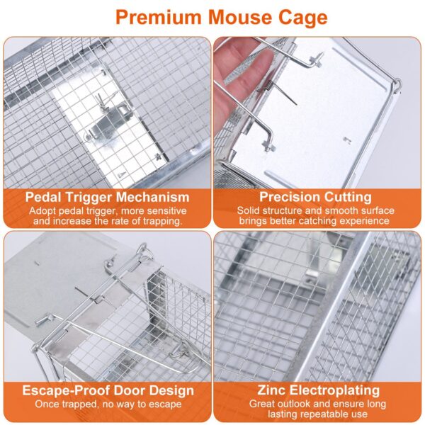 3c21fb8c-dfda-4fb8-be7e-2119ef14e864.jpg 1Pc Dual Door Rat Trap Cage Humane Live Rodent Dense Mesh Trap Cage Zinc Electroplating Mice Mouse Control Bait Catch With 2 Detachable U Shaped Rod