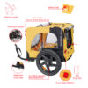 3dbf31e1-0cd7-4ba4-b6f8-fee8a585822a.jpg Yellow Outdoor Heavy Duty Foldable Practical Pet Stroller Dog Carrier With Bicycle Tow