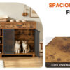 3e0516098d0f439c8ca85c2542b108f0.jpg Large Wooden Dog Crate Furniture, Multi-Functional Pet Cage Cabinet with Storage