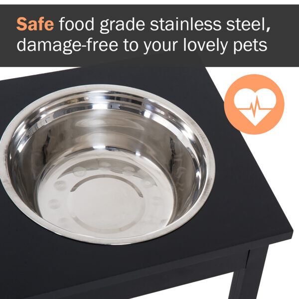3e0af284-063c-4294-8f12-70603cba14dc.jpg 23" Wooden Heavy Duty Dog Food Bowls Pet Elevated Feeding Station -Black