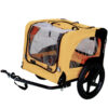 3e969140-2b75-430a-b8ee-61e3ffca80a6.jpg Yellow Outdoor Heavy Duty Foldable Practical Pet Stroller Dog Carrier With Bicycle Tow