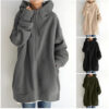 3f4d6a90-6dd0-43b0-b7fe-303e9e52dbee.jpg Oversized S-5XL Women Loose Hooded Coats Autumn Female Tie Collar Long Sleeve Zipper Up Add Velvet Long Sweatshirt