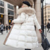 40fe1ffd-a687-4cbf-bdfa-f2152db7fa65.jpg Winter Slim Long Jacket With Fur Hood And Belt Fashion Solid Hooded Coat Warm Clothing For Women
