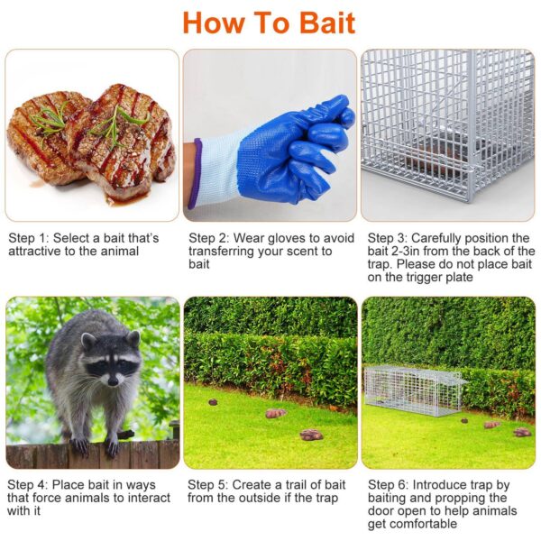 41c367d1-19fe-4e90-9a92-ba9ba271f17e.jpg 1Pc Live Animal Trap Cage 37x14x15in Folding Catch And Release Humane Cat Trap Galvanized Iron For Raccoons Foxes Coyotes Stray Dogs Armadillos Squirrels