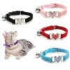 Pet Supplies Cat Love Flocking Color Diamond Bell Cat Collar Pet Supplies