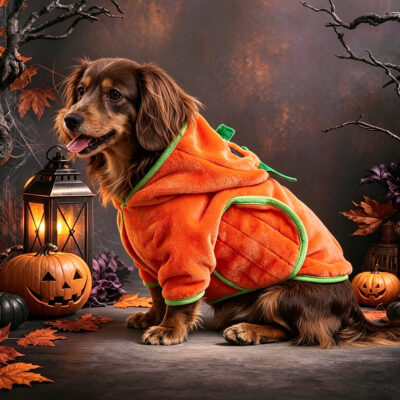 587633606 Halloween Pet Bath Towel Dog Cat Pumpkin Costume Robe Pet Supplies for Small Dogs