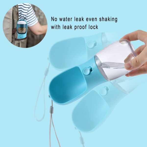 Portable Dog Water Bottle With Food Container & Filter, Travel Drinking Bottle For Pets