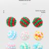 587691308 1 PC Pet Supplies Cat Self-excited Ball Funny Cat Ball Plush Bell Ball Multicolor Stitching Christmas Color Cat Throwing Toys