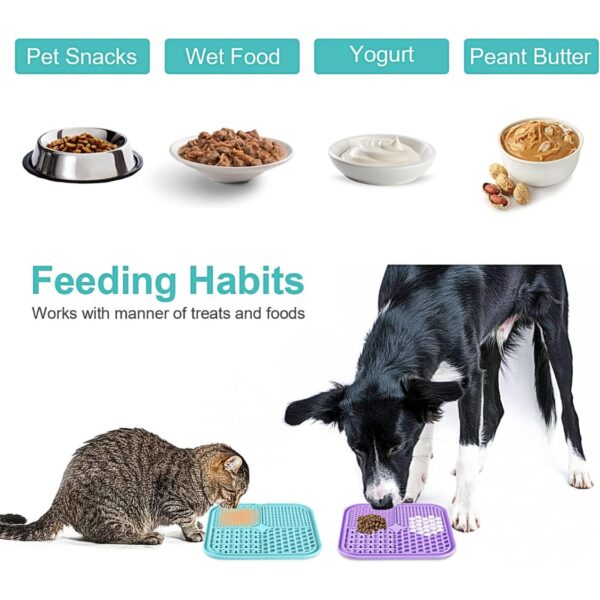 492db25c-d027-4aed-8275-44da6a7d847b.jpg Lick Mat For Dogs Cats 2 Pack, Slow Feeder Licking Pad With Suction Cups For For Anxiety Relief And Boredom Reducer, Perfect For Bathing Grooming