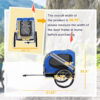 49cda0dd-9a34-473d-b28c-9444c2b43999.jpg Dog Bike Trailer, Pet Wagon Bicycle Trailer With Easy Folding Cart Frame, 20" Large Rubber Wheels, 3 Entrances, Mesh Screen, Pet Bike Trailer For Off-Road & Travel, Blue And White