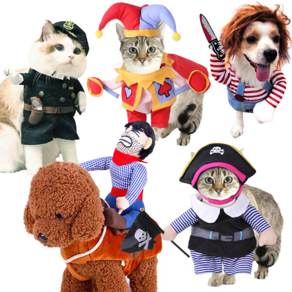 587632929 Pet Cowboy Horse Riding Transfiguration Pet Supplies Clothing Cospaly Halloween Dog Clothes