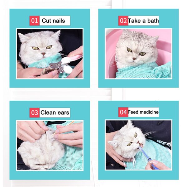 587690589 Mash Cat Grooming Bag Polyester Wash Bag Cat Accessories Pet Products Cleaning Supplies Dog Carrier Nail NailS Adjustable Bath