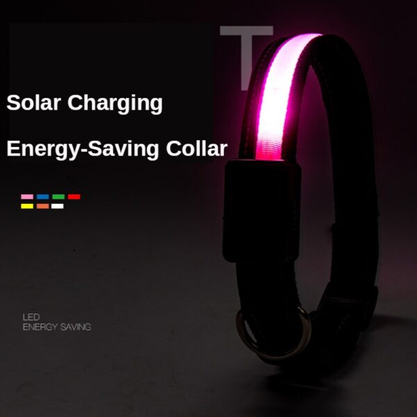 587639314 LED solar luminous collar charging flash collar Teddy luminous neck rope pet supplies dog collar accessories