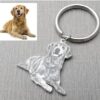 Family commemorative pet dog hang tag photo keychain couple photo titanium steel DIY necklace pendant customized