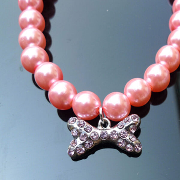 587813802 Dog Collar Rhinestone Pearl Necklace Diamond Pet Collars Mascotas Dog Accessories Leashes For Little Dogs Pet Supplies Cachorro