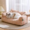 587813707 Luxury Cat Bed Sofa Winter Warm Cat Nest Pet Bed For Small Medium Dogs Cats Comfortable Plush Puppy Bed Pet Supplies