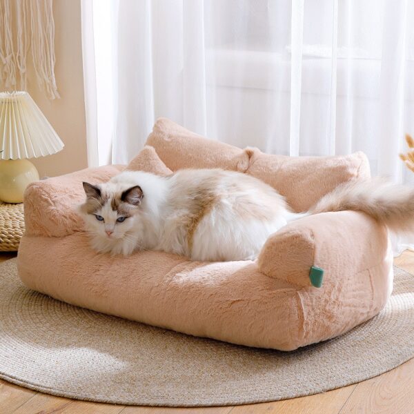 587813707 Luxury Cat Bed Sofa Winter Warm Cat Nest Pet Bed For Small Medium Dogs Cats Comfortable Plush Puppy Bed Pet Supplies