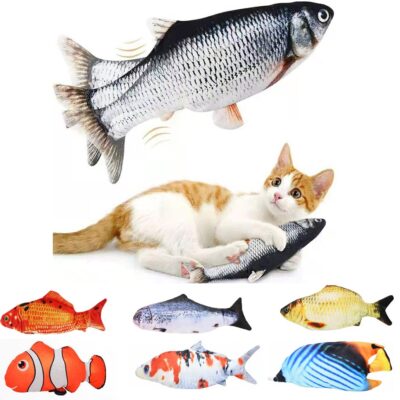587689614 Cat USB Charger Toy Fish Interactive Electric floppy Fish Cat toy Realistic Pet Cats Chew Bite Toys Pet Supplies Cats dog toy