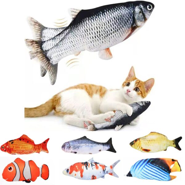 587689614 Cat USB Charger Toy Fish Interactive Electric floppy Fish Cat toy Realistic Pet Cats Chew Bite Toys Pet Supplies Cats dog toy