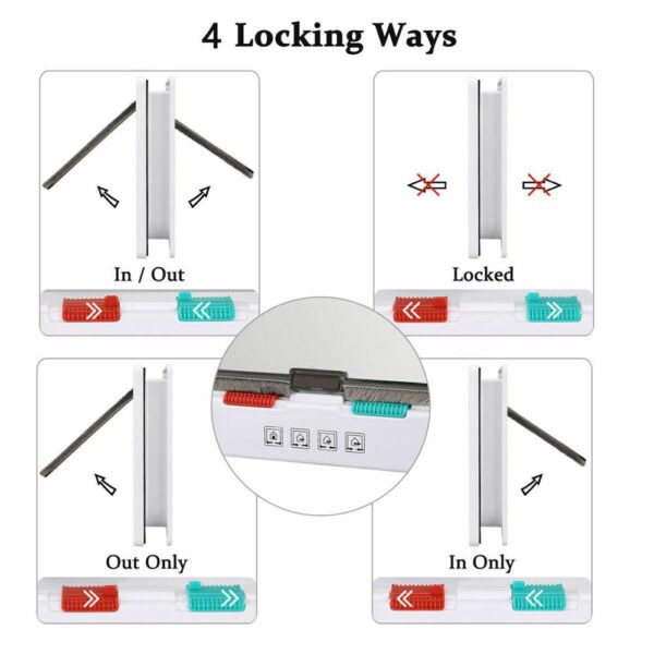 587635439 Dog Cat lock Flap Door ABS durable Puppy Pet Door 4 Way Security Lock Gate indoor use Pet Supplies