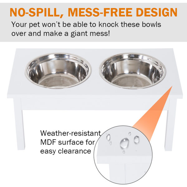 4b07d1cb-378f-40b3-9937-a76f61fe07c4.jpg 23" Wooden Heavy Duty Dog Food Bowls Pet Elevated Feeding Station -White