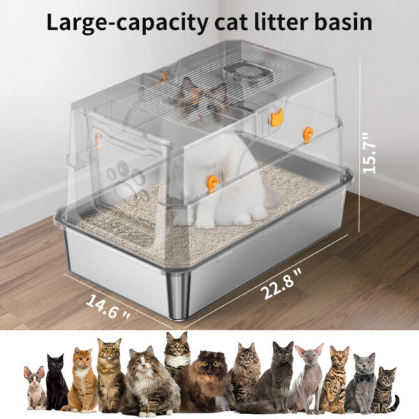 STAINLESS STEEL CAT LITTER BOX