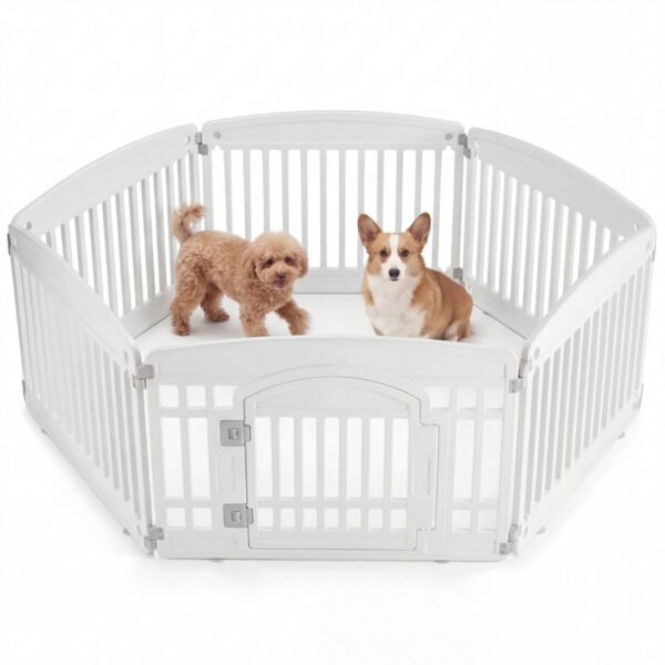 4b2a7b5e-5fe1-4635-93a1-9f9a37b2d324.jpg Dog Playpen Safe & Secure Indoor-Outdoor Pet Fence -Folding & Portable Ideal For Small To Medium Dogs - Easy To Clean