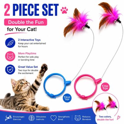 4cfe5bbf-b1f9-413c-b42f-f884391bdd93.jpg Wearable Cat Feather Collar Toy Interactive Neck-Worn Cat Teaser Automatic Exercise Toy Boosts Pet Activity Levels