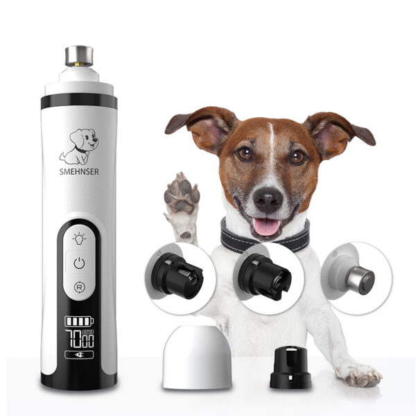 587690380 M5 Pet Nail Polisher High Power LED Double Lamp Blood Line Electric Charging Nail Clipper Cat And Dog Manicure Supplies