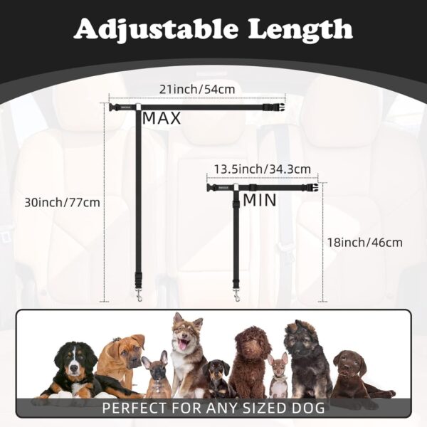 50599a5c-845a-4241-aa4d-4e8ada8b153b.jpg 2 Pack Dog Seat Belt For Car, Headrest Restraint Safety Leads