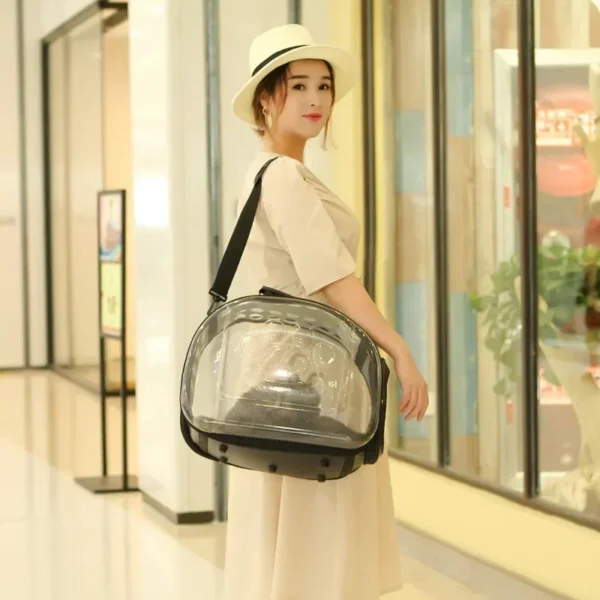 587813689 Pet Cat Carrier Bag Foldable Transparent Cage Portable Travel Breathable Cat Transport Bag Basket Backpack Handbag Pet Supplies