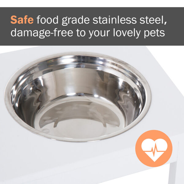 518afe06-69d3-4d2d-b8c5-e3dcdbb3cc55.jpg 23" Wooden Heavy Duty Dog Food Bowls Pet Elevated Feeding Station -White