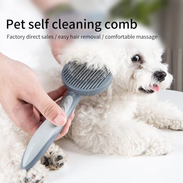 587690427 Pet Supplies Self-Cleaning Comb Cat Comb Dog Needle Comb Cat Hair Removal Comb Massage To Remove Floating Hair Brush