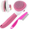 5524b513-9d28-4665-b1d2-abcbbfcbda8e.jpg Cat Brushes For Indoor Cats, Dog Brush For Shedding With Metal Cat Comb, Self Cleaning Pet Hair Brush With Release Button For Grooming Kitten
