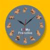 587616849 French Bulldog Printed Wall Clock Backlight Pet Shop Dog Breed Decor I Love My Frenchie Puppy Silent Non-ticking Clock