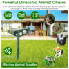 5618ff90-aa05-4e90-935c-64b920abfa62.jpg 1Pc Solar Ultrasonic Animal Repeller PIR Sensor Animal Repellent Chaser With Flashing Light IPX4 Waterproof For Chasing Deer Raccoon Squirrel Rat Skunk Rabbit Mole Dog Cat Snake