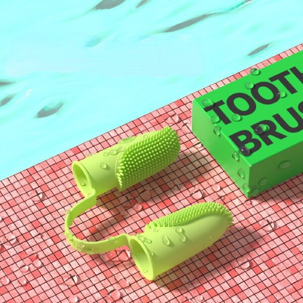 587690285 New Dog Toothbrush Double Fingers Pet Supplies Teeth Cleaning Finger Sleeves Oral Cleaning Tools Puppy Accessories Useful Gadget