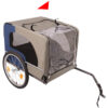 576bf856-7f57-45c4-8be0-2e08264ac014.jpg Dog Bike Trailer - Folding Pet Trailer Car For Bicycle, Folding Pet Carrier With 20 Inch Wheels, 2 Entrances, Safety Flag, Easy To Connect & Store