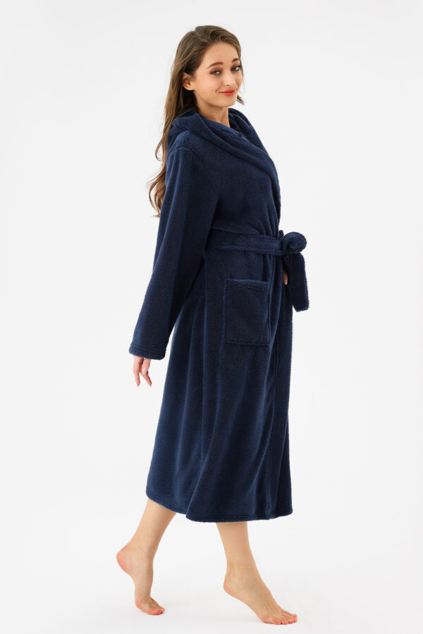 57eada75-5d8b-4e16-bf11-51e92092f39c.jpg RONGTAI Womens Hooded Robe Long Plush Fleece Bathrobe With Pockets Nightwear S-XXL