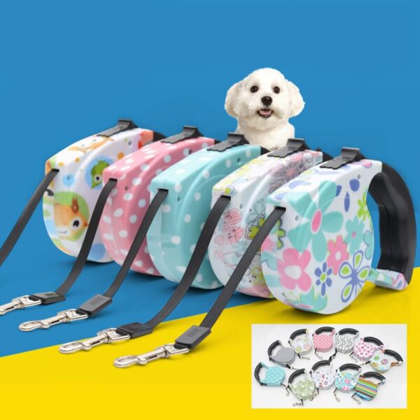 Automatic retractable dog leash, pet leash, small and medium-sized dog supplies, dog leash chain, dog leash 5M