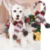 Christmas Dog Scarf Knitted Elk Scarf Striped Hair Ball Pet Scarf Outdoor Winter Warm Cat Dog Scarves Puppy Collar Pet Supplies