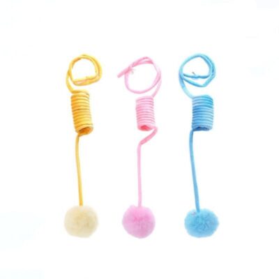 587814535 Sucker type spring rabbit hair ball cat toy tease cat ball self hi interactive cat toy ball pet supplies