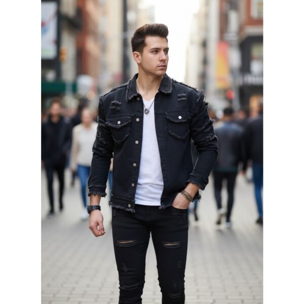 Form-fitting Denim Jacket For Men