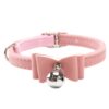 Cat Collar kitten Velvet Bow Tie Safety Elastic Bowtie Bell 6 colours 1pcs Pet supplies