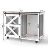 594a6846-24e3-4ede-9ae8-ad664cb48fe7.jpg 47.2 Mobile Dog Crate With Flip-Top Feeding Door, Dual-Access & 5 Caster System 2 Locking, Side Hooks - Multi-Functional Pet Kennel,double Dog Crate Furniture