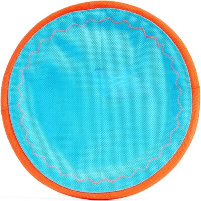 59b739cc-d251-4824-be0c-13c49f911313.jpg Paraflight Flying Disc Dog Toy Water Floating Flyer Durable Nylon Construction With Soft Rubber Edges For Medium And Large Dogs